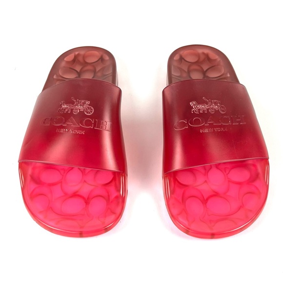 Coach Ulyssa Pink Ombré Logo Rubber Slide Sandals - Picture 5 of 8
